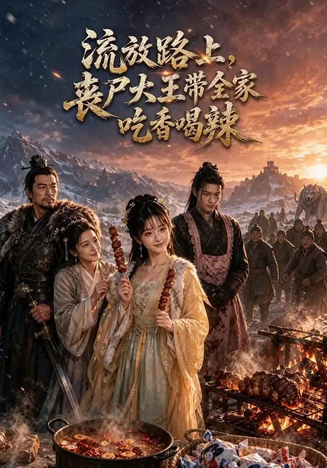 流放路上，丧尸大王带全家吃香喝辣（80集）AI短剧